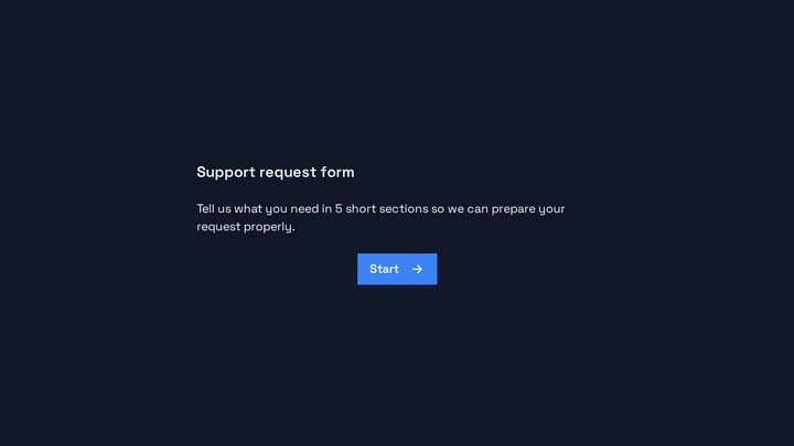 Support request form preview