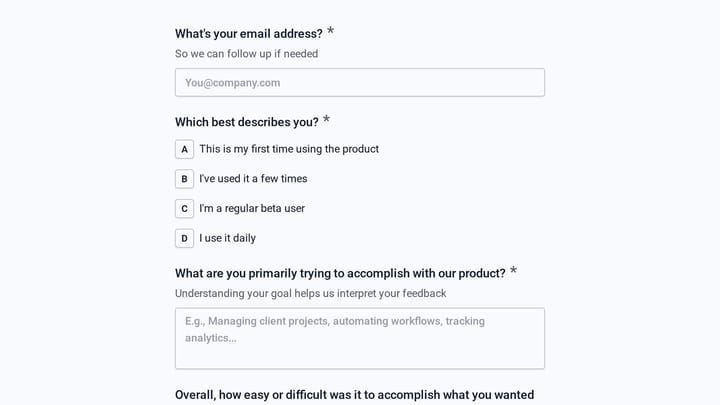 Beta Program Customer Effort Score Survey preview