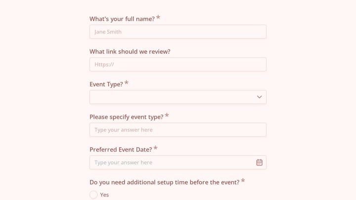 Agency Event Space Rental Application preview