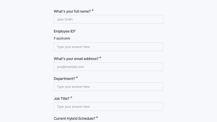Hybrid Work Schedule Religious & Cultural Accommodation Request preview