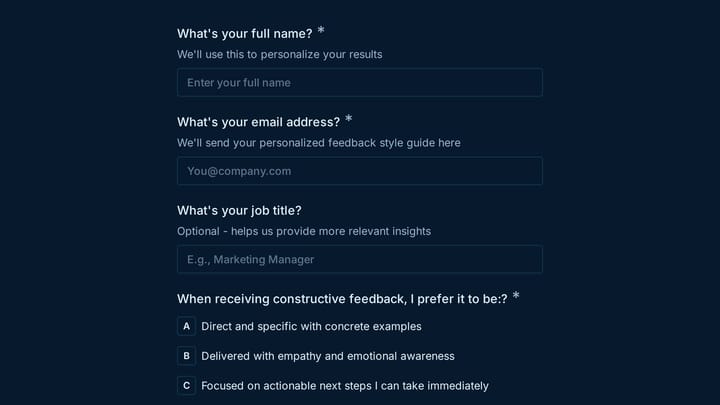 Feedback Receiving Style Assessment preview