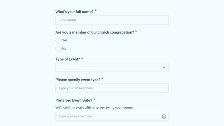 Church Facility Reservation preview