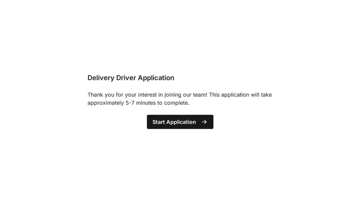 Delivery Driver Job Application Form preview