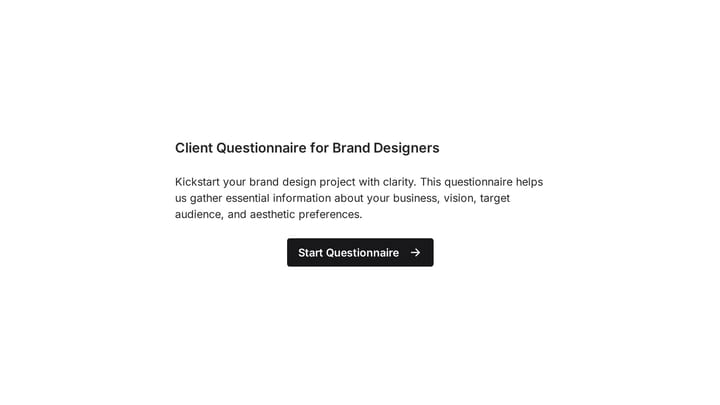 Client Questionnaire for Brand designers preview