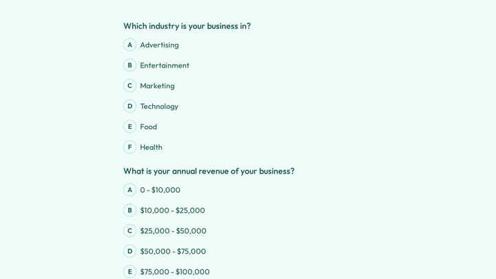 Business Survey Form preview