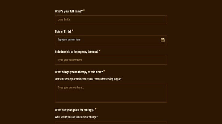 Binge Eating Disorder Therapy Intake Form preview