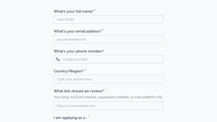 Adaptive Technology Affiliate Application preview