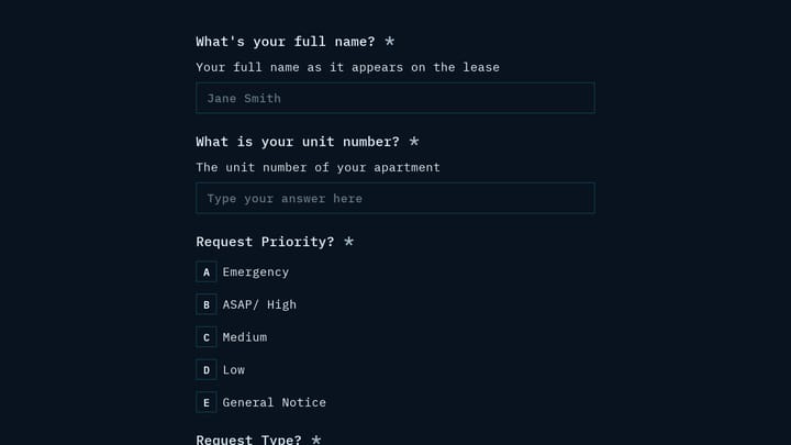 Housekeeping Request Form preview