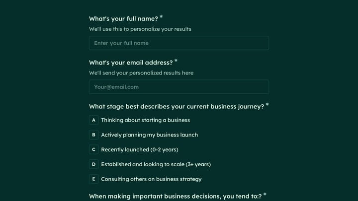 Entrepreneurial Personality Quiz preview