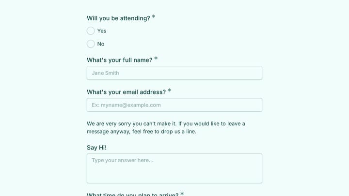 Thanksgiving Dinner RSVP Form preview