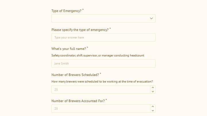 Emergency Evacuation & Headcount Form preview