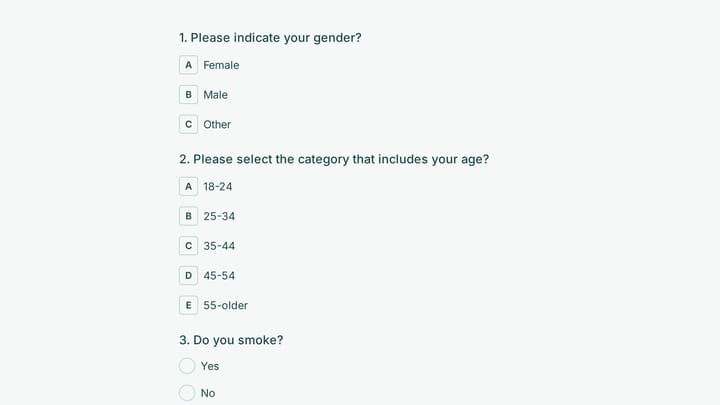 Dating Survey Form preview