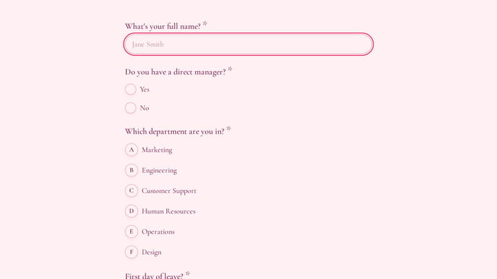 Leave Request Form preview