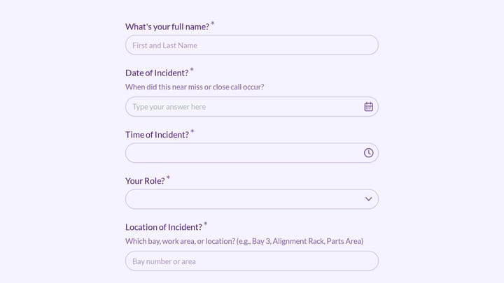 Near Miss & Safety Incident Report preview