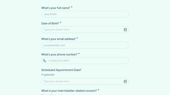 Bladder Health Assessment & Urinary Diary preview