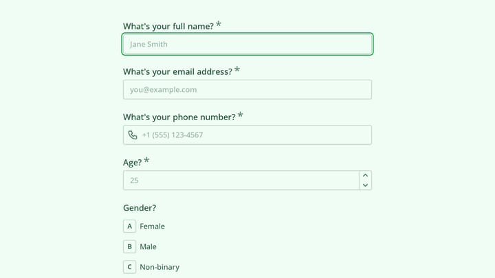 Weight Loss Coaching Intake Form preview