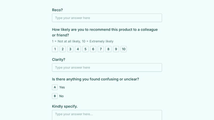 Demo Feedback Form preview