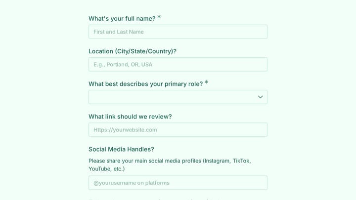 Autistic Burnout Recovery Affiliate Program Application preview