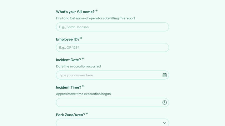Ride Evacuation Report preview