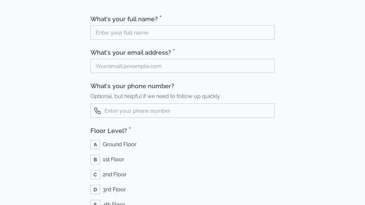 Facility Issue Report preview