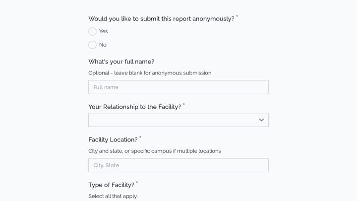 Confidential Quality of Care Report preview