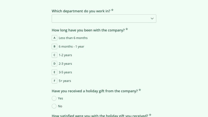 Employee Gift and Bonus Satisfaction Survey preview