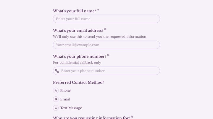 Program Information Request preview