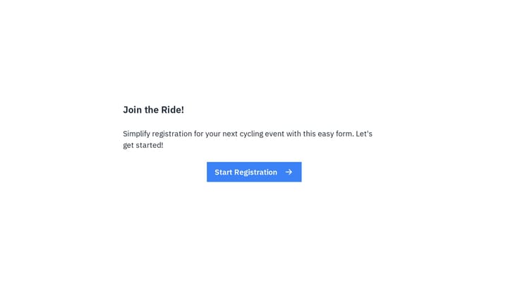 Cycling Registration Form preview