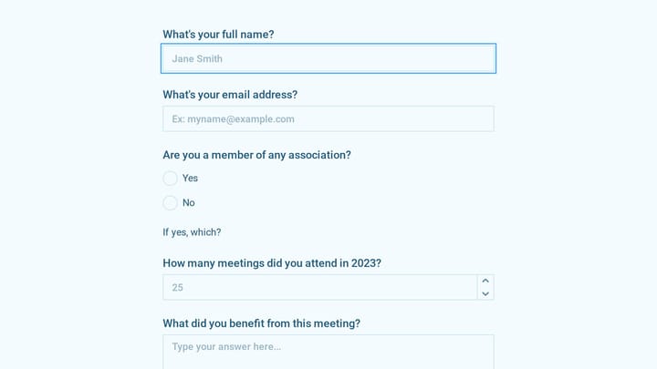 Meeting Feedback Form preview