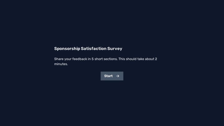 Sponsorship Satisfaction Survey preview