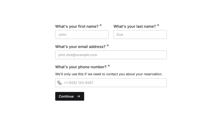 Airport Pickup Reservation Form preview