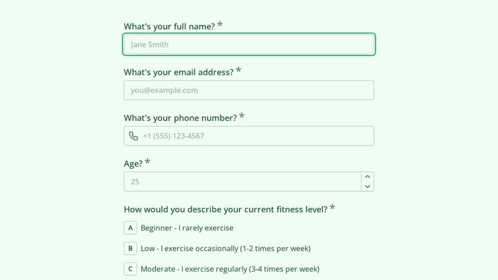 Wellness Retreat Preparation Intake preview