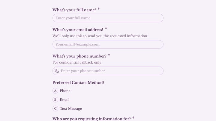 Program Information Request preview