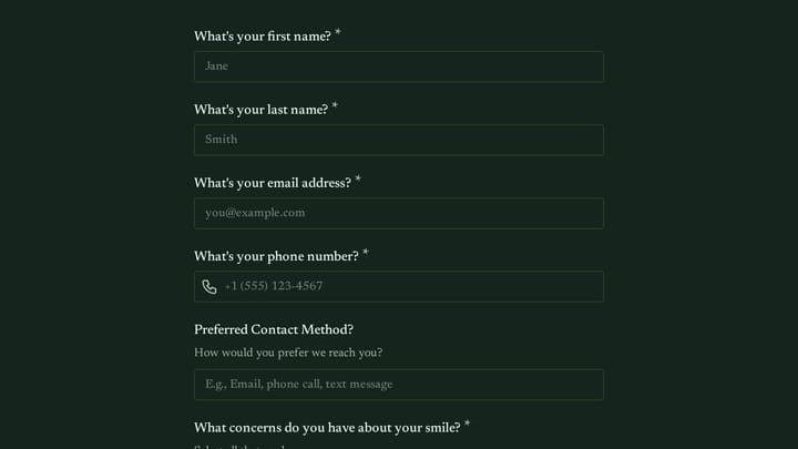 Cosmetic Dentistry Discovery Form preview