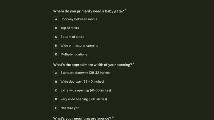 Baby Gate Recommendation Quiz preview