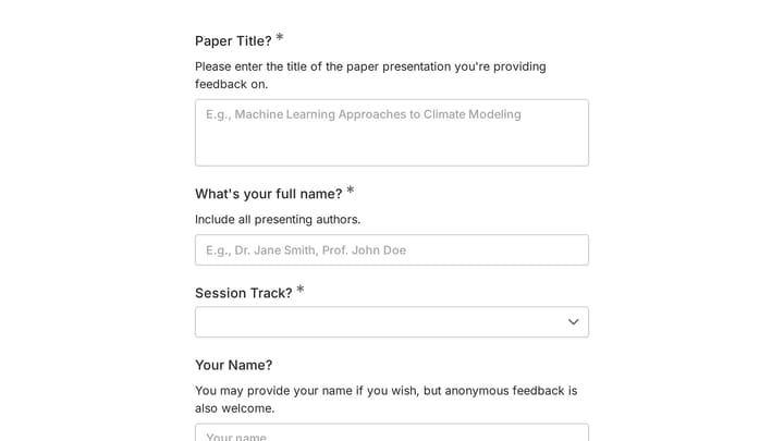 Conference Paper Presentation Feedback preview