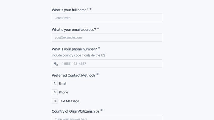 Immigration Consultation Request preview