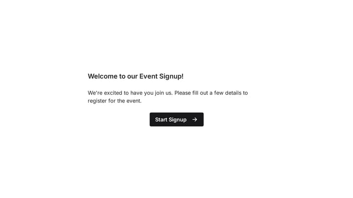 Event Signup Form preview