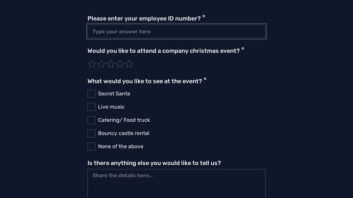 Voting Form preview
