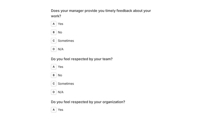 Business Culture Survey Form preview