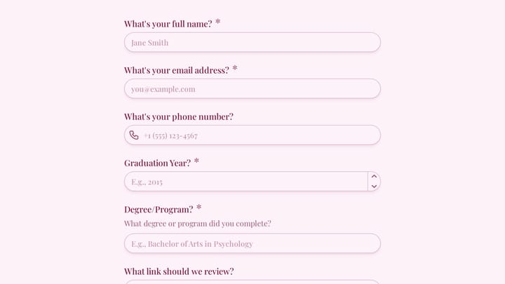 Alumni Career Pivot Story Submission preview