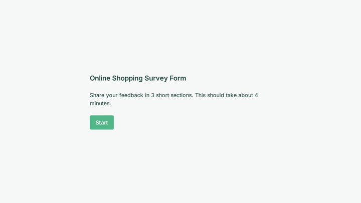 Online Shopping Survey Form preview
