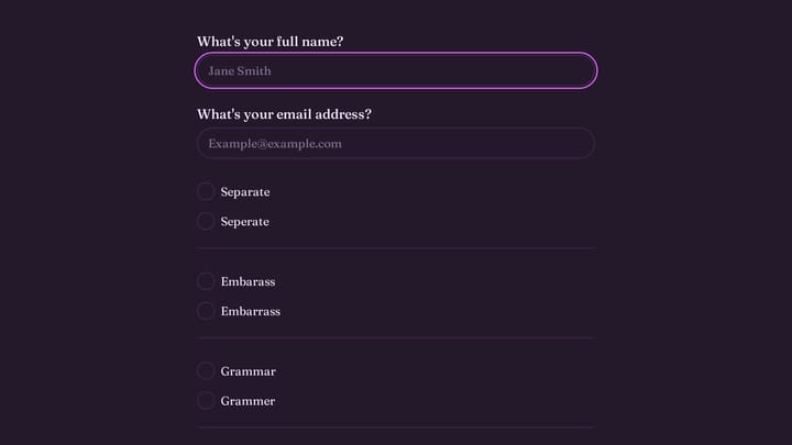 Spelling Quiz Form preview