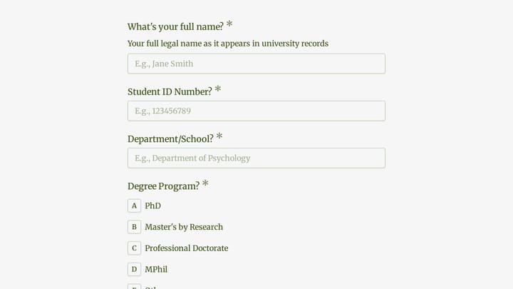 Academic Thesis Defense Recording Consent Form preview