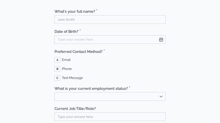Career Counseling & Vocational Therapy Intake Form preview
