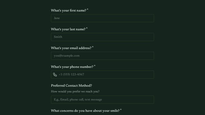 Cosmetic Dentistry Discovery Form preview