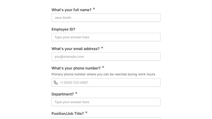Caregiver Remote Work Request Form preview