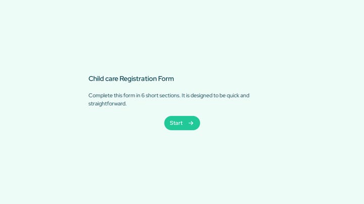 Child care Registration Form preview