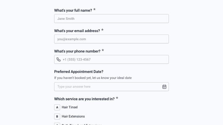 Hair Tinsel & Extension Add-On Service preview