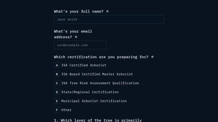 Arborist Certification Practice Test preview